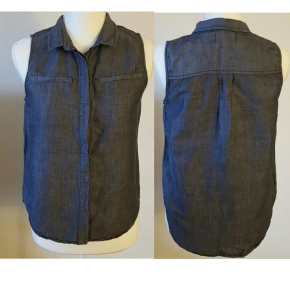 Madewell Sleeveless Chambray Top XS - Picture 7 of 8